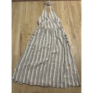 Y2K Indigo Rein Halter Dress- Size Large